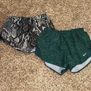 Nike Green and Black Athletic Shorts